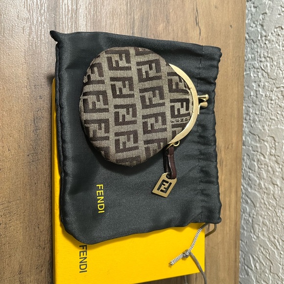 RARE✨Fendi Brown and Tan Monogram Coin Purse - Picture 1 of 5